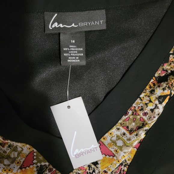 NWT Lane Bryant Size 14 1X Black & Multicolor Aztec Print Sleeveless Midi Dress - Picture 7 of 13